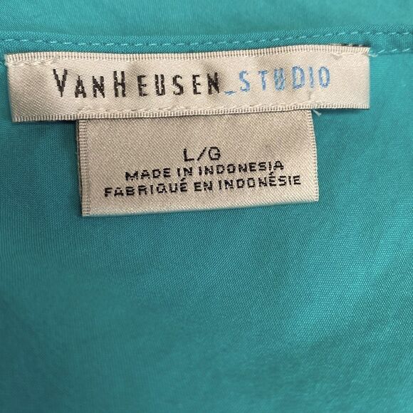 Van Heusen Turquoise Spaghetti Strap Tank Size Large - Picture 3 of 4